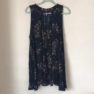 Free People Black Floral Swing Tunic